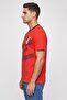 Men Crew Neck Short Sleeve Mickey Mouse Print T-Shirt, Red - 3