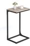 Vasagle End Table, Metal and Particleboard, C-Shaped, Glides under Furniture with Adjustable Feet, Space-Saving,