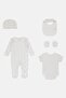 Toddlers Boy 5 Pieces Bodysuit,Bib,Hat And Mitts Gift Set, Multicolor - 2