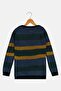 Kids Boy Crew Neck Stripe Sweater, Multicolor - 2