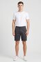 Men Solid Chino Shorts, Dark Navy - 2