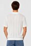 Men Regular Fit Textured Short Sleeve Casual Shirt, White - 4