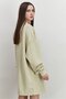 Women Sportswear Fit Long Sleeves Sweater Dress, Beige - 2