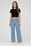 Women Regular Fit Washed Non Stretchable Straight Leg Jeans, Light Blue - 2