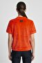 Women Fitted Short Sleeve Training T-Shirt, Dark Orange - 4