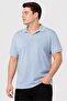Men Regular Fit Solid Short Sleeve Polo Shirt, Sky Blue - 3