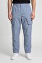 Men Regular Fit Brand Logo Detachable Cargo Pants, Elemental Blue
