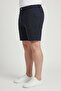 Men Solid Basic Shorts, Navy Blue - 3