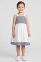 Kids Girl 2 Pieces Stripe Dress With Hair Clip Set, White