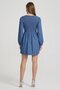 Women Washed Denim Mini Dress, Blue - 4