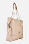 Women Brand Logo Tote Bag, Beige - 3