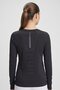 Women Fitted Long Sleeve Running T-Shirt, Black - 4