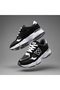Children's High Sole Hidden Velcro and Lace-Up Sneaker Shoes-Black