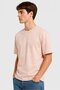 Men Oversized Fit Crew Neck Short Sleeve Solid T-Shirt, Light Old Rose - 3