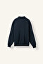 Boxy Fit Polo Collar Zippered Striped Sweatshirt Cardigan I0631Ax26Au - 2