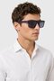 Men 206300FLL57 Rectangular Sunglasses, Black - 5