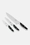 3Pcs Kitchen Knife Set, Black - 2