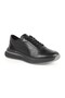 Men's Sneaker Black Genuine Leather Perforated Breathable Lace-Up Lightweight Thick Gray Eva Sole Shoes H