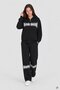 Black Girls' Printed Sequined Cardigan Wide-Leg Hooded Tracksuit Set 24673 - 2