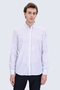Navy Blue Comfort Fit Striped Button-Down Collar 100% Cotton Long Sleeve Casual Shirt