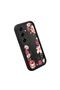 Samsung Galaxy S25 Plus Compatible Black Silicone Case Shockproof with Camera Protection Floral Pattern - 3