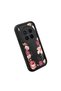 Vivo X300 Pro Compatible Black Silicone Case Shockproof with Camera Protection Floral Pattern - 3
