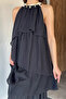 Women's Halter Neck Asymmetrical Cut Dress - 3