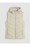 Alita City Lcw Vision Beige Plain Women's Puffer Vest with a Difference - 6