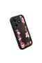 Tecno Spark 10 Pro(Ki7) Compatible Black Silicone Case Shockproof Camera Protected Floral Pattern - 3