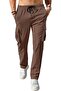 سروال كارجو للرجال، سروال رياضي مرن للمشي لمسافات طويلة برباط سحب مع جيوب متعددة، سروال كاجوال من كو - 2