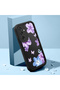 Samsung Galaxy M15 Compatible Black Silicone Case Shockproof Camera Protected Flower Pattern - 2