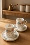 Tabak Evi Porcelain Rose Gold Gilded Coffee Cup Set 90Cc 4 Pieces for 2 People
