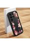 Samsung Galaxy S25 Ultra Compatible Black Silicone Case Shockproof with Camera Protection Floral Pattern - 2