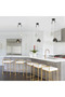 2 - Light Modern Pendant Light with Crystal Accent, Gold Pendant Light Hallway, Unique Hanging Light Fixture for Entryway, Bedroom, Kitchen Island - 7