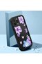 حافظة سيليكون سوداء متوافقة مع هاتف iPhone 12 Pro Max، مقاومة للصدمات، مزودة بنمط زهور لحماية الكاميرا - 2