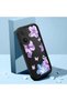 Vivo V60 Compatible Black Silicone Case Shockproof with Camera Protection Floral Pattern - 2