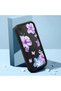 iPhone Xr Compatible Black Silicone Case Shockproof with Camera Protection Floral Pattern - 2