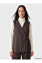Two Mt Shop Quality Lcw Studio Brown Gabardine Plain Women's Classic Vest