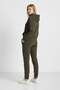 Women's Khaki Two-Thread Comfortable Hooded Striped Tracksuit Set - 77755 - 6