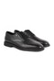 Men's Classic Shoes Black Genuine Leather Flotter Garnished Stitched Toe Lace-Up Flexible Rubber Sole - 3