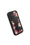 Samsung Galaxy S25 Compatible Black Silicone Case Shockproof with Camera Protection Floral Pattern - 3