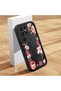 Samsung Galaxy S22 Ultra Compatible Black Silicone Case Shockproof Camera Protected Flower Pattern - 2