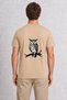 Men's Wise Owl Artistic Wall Decor and Print with Back Print - Cream