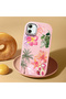 Samsung Galaxy A05 Compatible Shock-Absorbing Camera Protected Pink Silicone Case Floral Print - 2