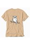 Men's Minimalist Line Art Owl Design Back Printed - Cream - 4
