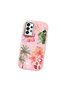 Samsung Galaxy A73 Compatible Shock-Absorbing Camera Protected Pink Silicone Case Floral Print - 3