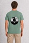Men's Street Basketball Hoop Halftone Design - Back Print - Green