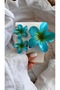 Set of 3 Latch Buckles with White and Yellow Frangipani Flower Design, Tropical Beach Buckle - 3
