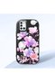 Samsung Galaxy A21S Compatible Shock-Absorbing Camera Protected Black Silicone Case Floral Print