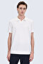 White Regular Fit Polo Neck Cotton T-Shirt